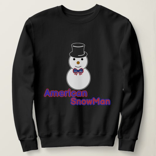 アメリカの雪だるま - 愛国的な冬の休日のデザイン スウェットシャツ (デザイン正面)
