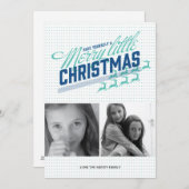 アメリカの青いトナカイの休日の写真カード シーズンカード (正面/裏面)