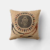 アメリカの青銅色のシールのワシ クッション (裏面)