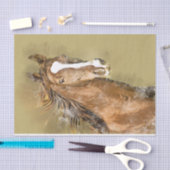 アメリカの鞍馬の水の色のデコップページ 薄葉紙 (クラフト)