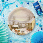 アメリカの馬のそりの乗車の雪の紙皿 ペーパープレート (パーティー)