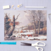 アメリカの馬のそりの農家の雪のティッシュペーパー 薄葉紙 (クラフト)