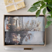 アメリカの馬のそり教会雪のティッシュペーパー 薄葉紙 (ギフト)