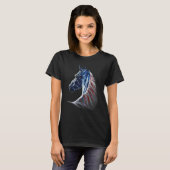 アメリカの馬 - 愛国的な馬 アメリカ国旗 ヴィン Tシャツ (正面フル)