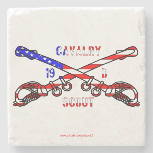 アメリカの騎兵隊は大理石模様をつけます ストーンコースター (正面)