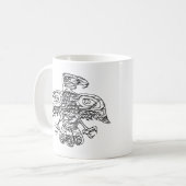 アメリカの鳥の様式化された先住民 コーヒーマグカップ (正面左)