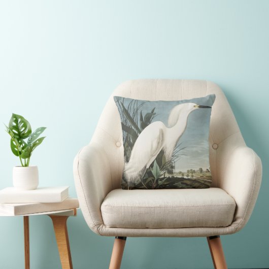 アメリカの鳥の雪のヘロンまたは白いエグレ クッション (椅子)