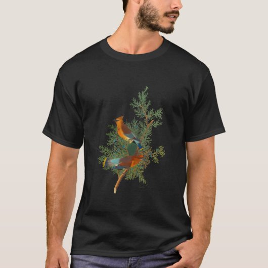 アメリカの鳥類シリーズのセダーバード ジョークグッズ Tシャツ (正面)