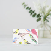 アメリカの鳥 – ペットと野鳥モザイク 名刺 (スタンド正面)