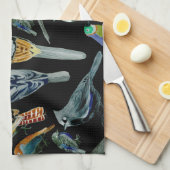 アメリカの鳥-ペットと野鳥 キッチンタオル (四つ折り)