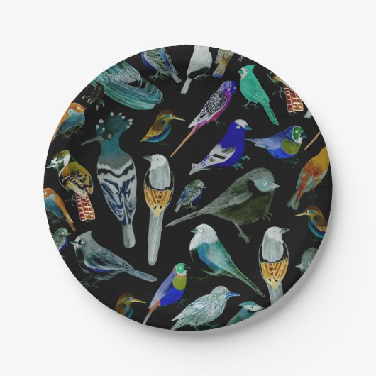 アメリカの鳥-ペットと野鳥 ペーパープレート (正面)