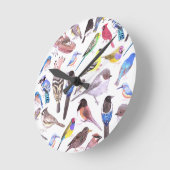 アメリカの鳥 – ペットと野鳥 ラウンド壁時計 (傾斜)