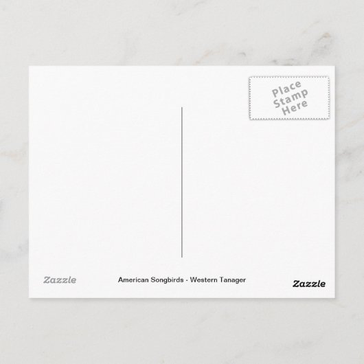 アメリカの鳴き鳥の郵便はがき ポストカード (裏面)
