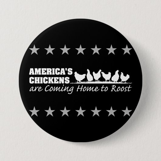 アメリカの鶏はねぐらに家に来ています 缶バッジ (正面)