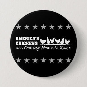 アメリカの鶏はねぐらに家に来ています 缶バッジ