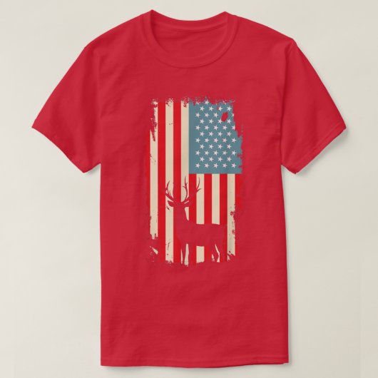 アメリカの鹿ハンター愛国的TFor男性女性75 Tシャツ (デザイン正面)