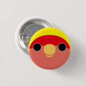 アメリカの黄色い桃のような顔のラブバードの顔 缶バッジ (正面&裏面)