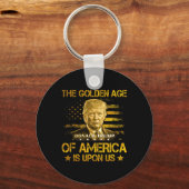 アメリカの黄金時代が到来 Funny Trump G キーホルダー (正面)