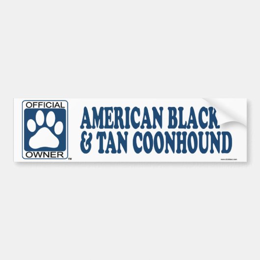 アメリカの黒およびタンのCoonhoundの青 バンパーステッカー (正面)