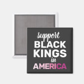 アメリカの黒人王たちを応援しよう No Kings 抗議 マグネット (正面/裏面)
