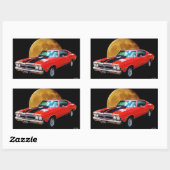 アメリカの鼓動の昨日シボレー 長方形シール (シート)