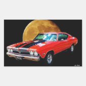 アメリカの鼓動の昨日シボレー 長方形シール (正面)