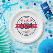 アメリカの250周年記念 アメリカの誕生から250年 ペーパープレート (パーティー)