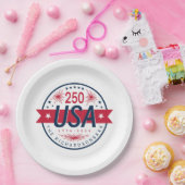 アメリカの250周年記念 アメリカの誕生から250年 ペーパープレート (パーティー)