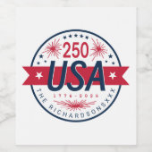 アメリカの250周年記念 アメリカの誕生250周年 ワインラベル (シングルラベル)