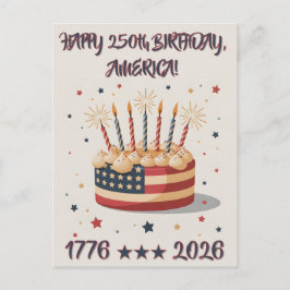 アメリカの250周年誕生日パーティー招待状ポストカード ポストカード