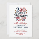 アメリカの250周年誕生日パーティー 招待状 (正面)