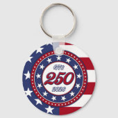 アメリカの250周年誕生日 アメリカ国旗 キーホルダー (裏面)
