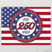 アメリカの250周年誕生日 アメリカ国旗 チラシ (裏面)