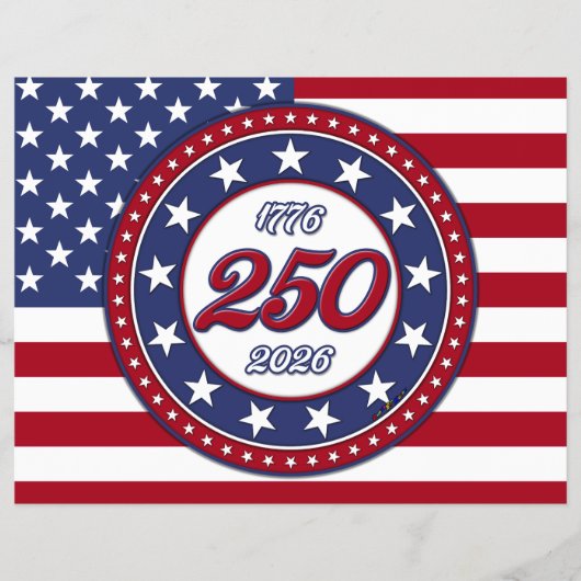 アメリカの250周年誕生日 アメリカ国旗 チラシ (正面)