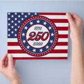 アメリカの250周年誕生日 アメリカ国旗 チラシ (手)