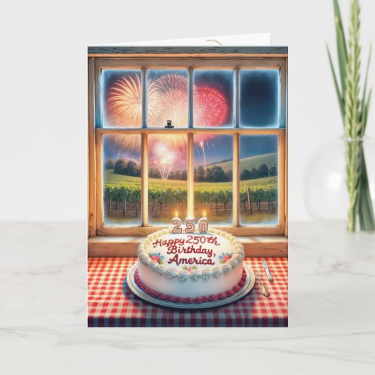 アメリカの250歳の誕生日パーティー カード (正面)