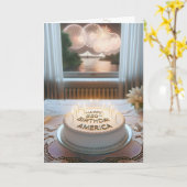 アメリカの250歳の誕生日パーティー カード (黄色い花)