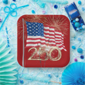 アメリカの250誕生日でスパークラーズ ペーパープレート (パーティー)