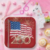 アメリカの250誕生日でスパークラーズ ペーパープレート (パーティー)