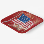 アメリカの250誕生日でスパークラーズ ペーパープレート (傾斜あり)