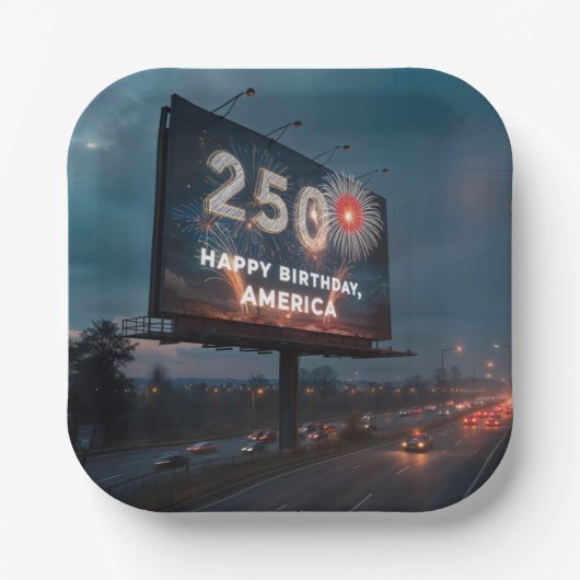 アメリカの250th Birthday Party Billboard ペーパープレート (正面)