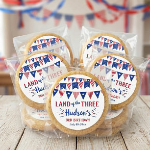 アメリカの3歳誕生日パーティー！7月4日3歳の誕生日パーティー ラウンドシール