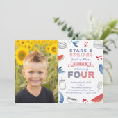 アメリカの4thバースデークックアウト誕生日パーティー 招待状 (スタンド正面)