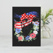 アメリカの4th July アメリカ国旗 愛国的な牛好き ヘイ 招待状 (スタンド正面)