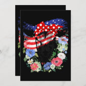 アメリカの4th July アメリカ国旗 愛国的な牛好き ヘイ 招待状 (正面/裏面)