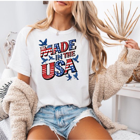 アメリカの4th of July シャツ、彼女への愛国的なギフト Tシャツ