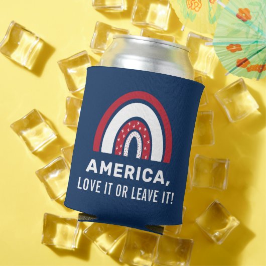 アメリカの4th Of July スタイリッシュで愛国的なアメリカン レインボー 缶クーラー (インサイチュ 夏)