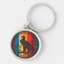 アメリカの5ドルの金ゴールドコイン キーホルダー