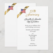 アメリカの50周年結婚記念日 招待状 (正面/裏面)