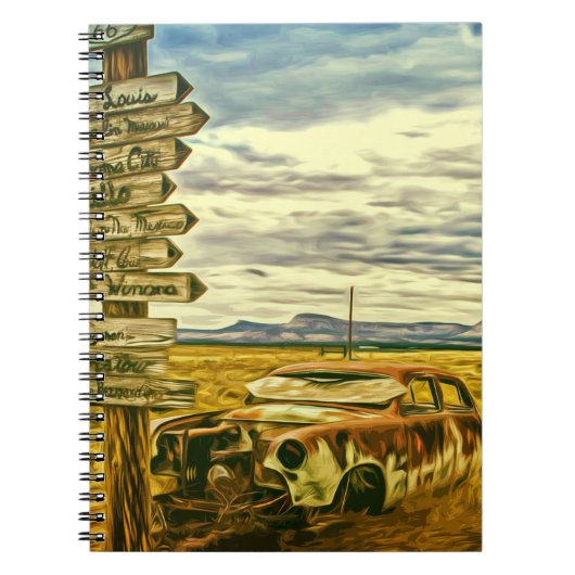 アメリカの66号線 – アメリカで最も有名な道路 ノートブック (正面)